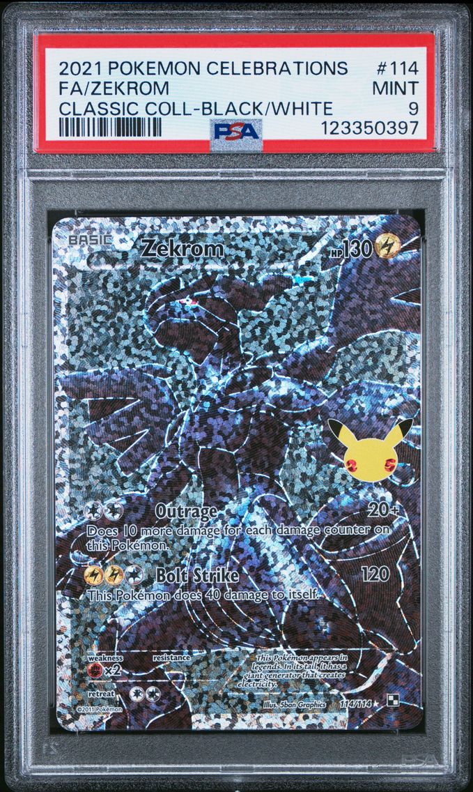 2021 #114 Full Art/Zekrom PSA 9 Celebrations Classic Collection Pokemon