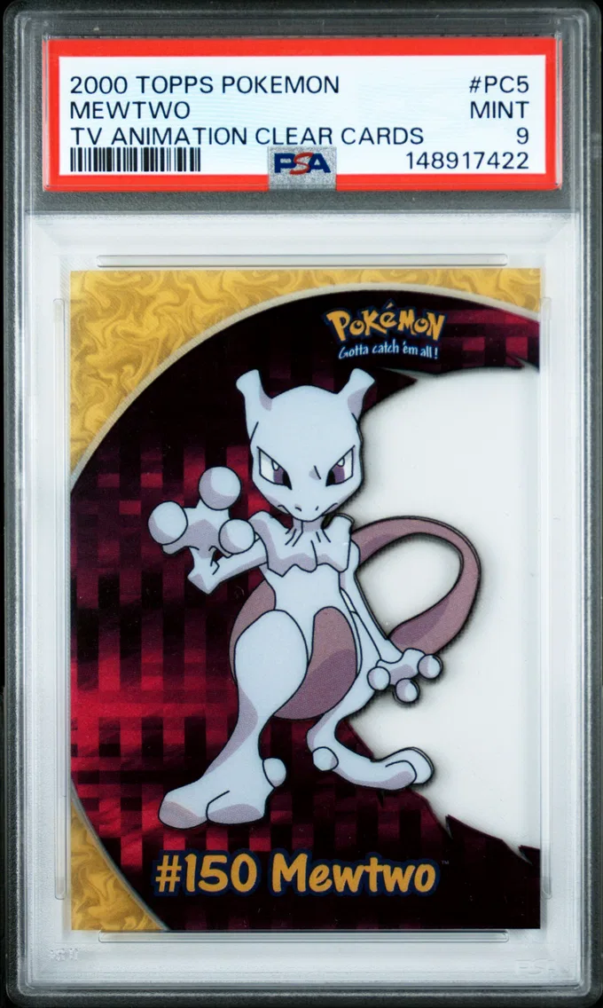 2000 #PC5 Mewtwo PSA 9 Topps  TV Animation Clear Cards