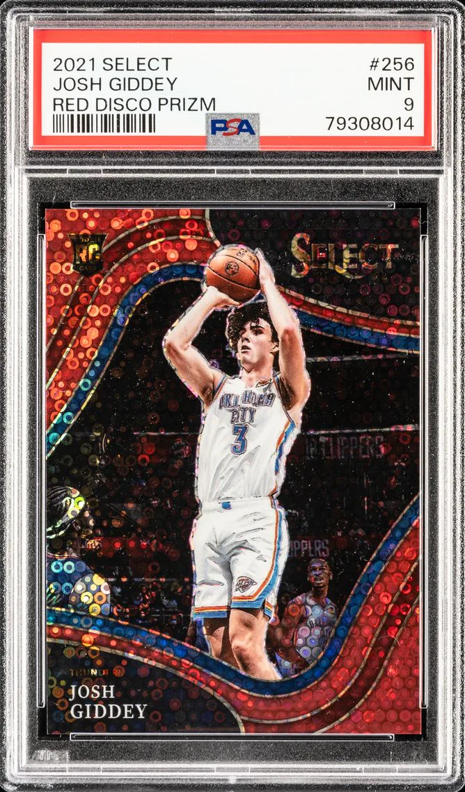 2021 #256 JOSH GIDDEY PSA 9 PANINI SELECT | RED DISCO PRIZM [#14/49]