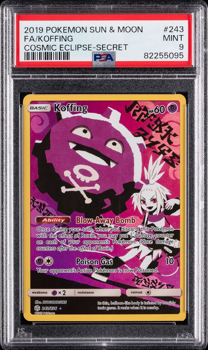 2019 #243 Full Art/Koffing PSA 9 Sun & Moon Cosmic Eclipse Pokemon