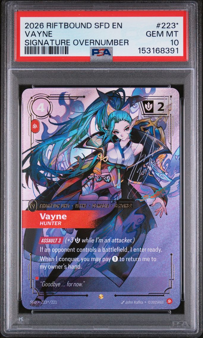 2026 #223* Vayne - Hunter PSA 10 Riftbound: League of Legends Sfd-Spiritforged Riftbound