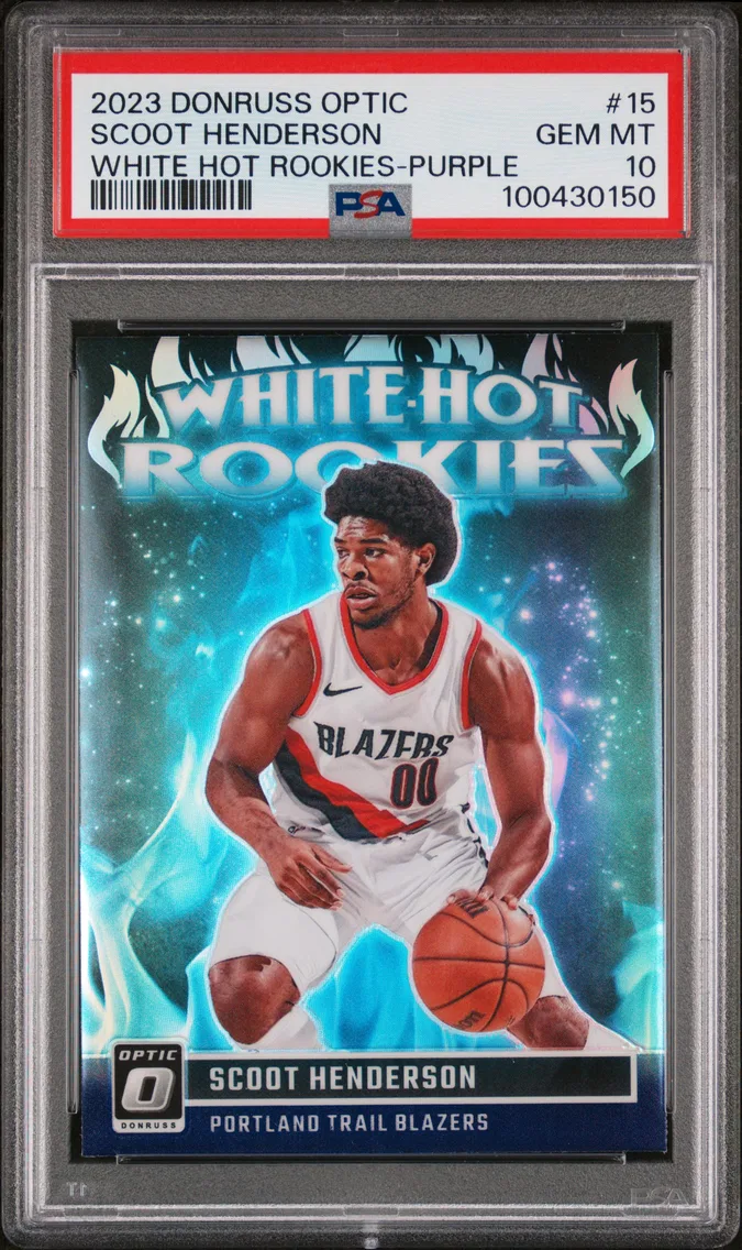 2023 #15 Scoot Henderson PSA 10 Panini Donruss Optic White Hot Rookies