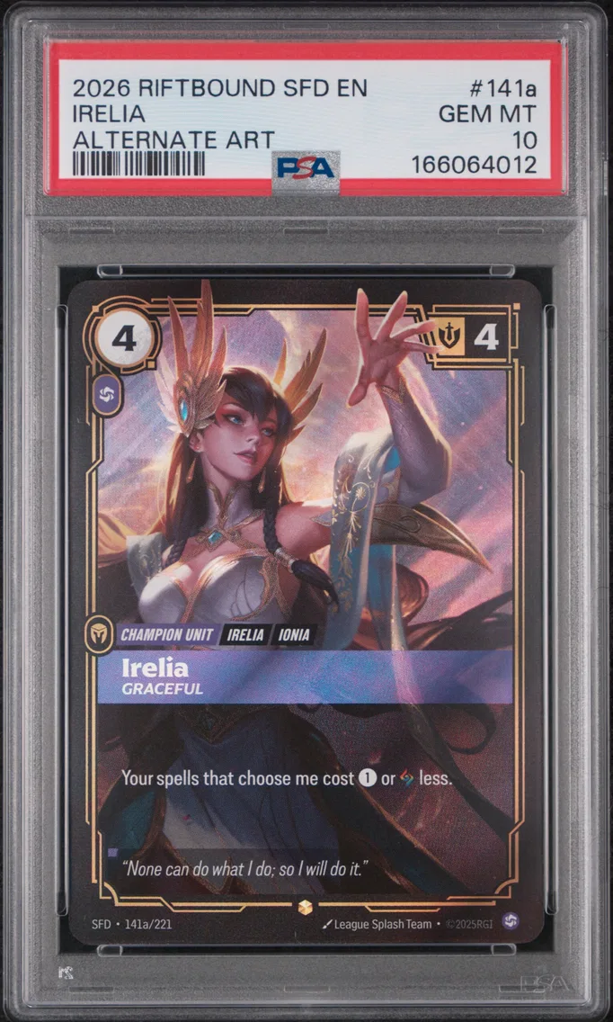 2026 #141a Irelia - Graceful PSA 10 Riftbound: League of Legends Sfd-Spiritforged