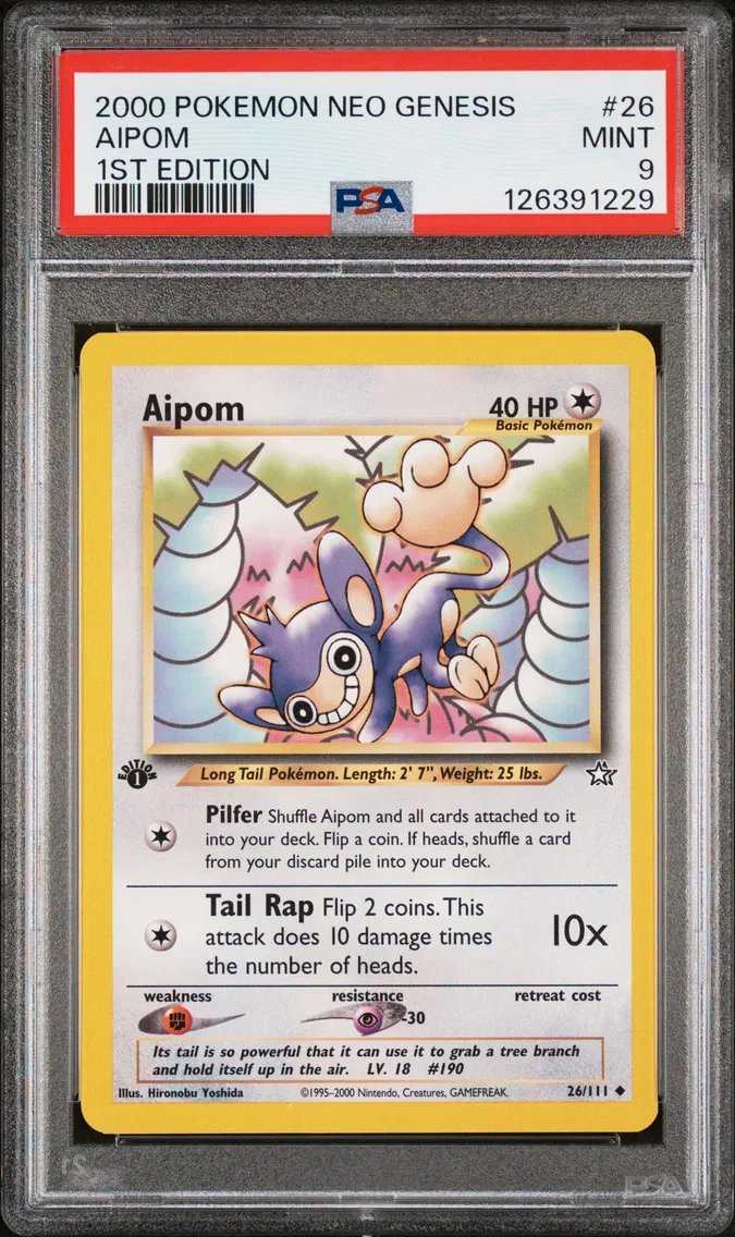 2000 #26 Aipom PSA 9 Neo Genesis 1st Edition