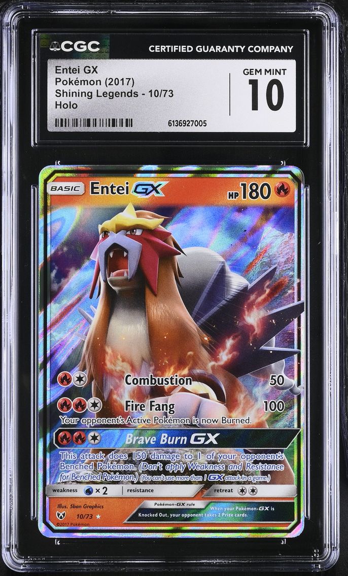 2017 #10 Entei GX CGC 10 Shining Legends - English