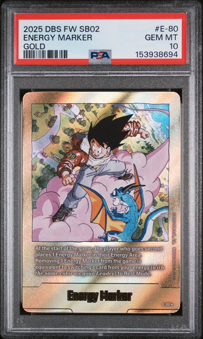 2025 #E-80 Energy Marker PSA 10 Dragon Ball Super Card Game Fusion World Manga Booster 02