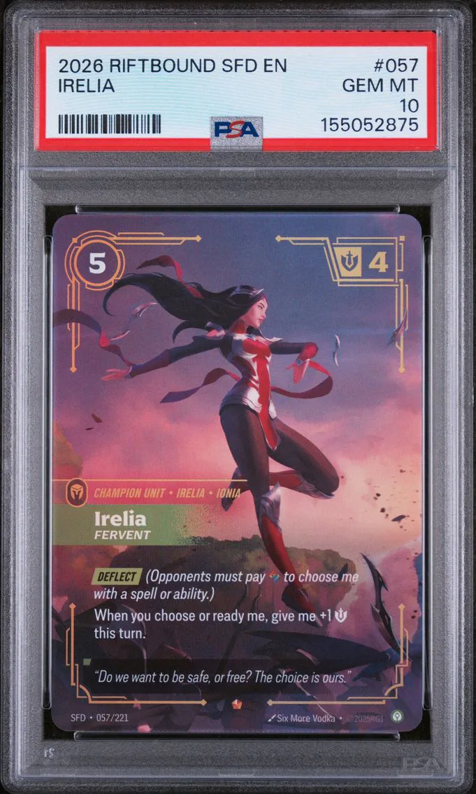 2026 #057 Irelia - Fervent PSA 10 Riftbound: League of Legends Sfd-Spiritforged