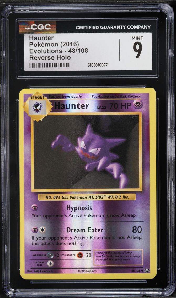 2016 #48 Haunter-Reverse Foil CGC 9 XY Evolutions Pokemon