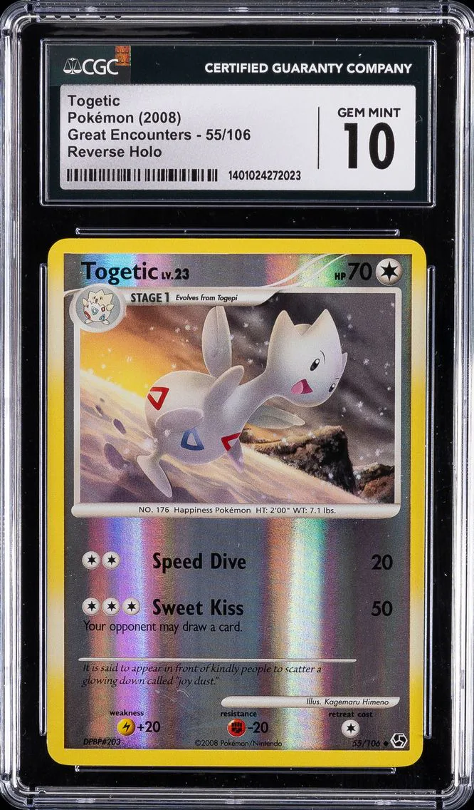 2008 #55 TOGETIC CGC 10 Gem Mint POKEMON GREAT ENCOUNTERS | REVERSE HOLO