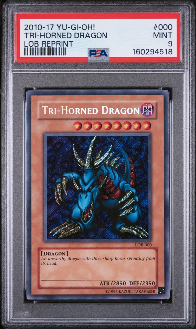 2010 #000 Tri-Horned Dragon PSA 9 YU-GI-Oh! Legend of Blue Eyes White Dragon Reprint