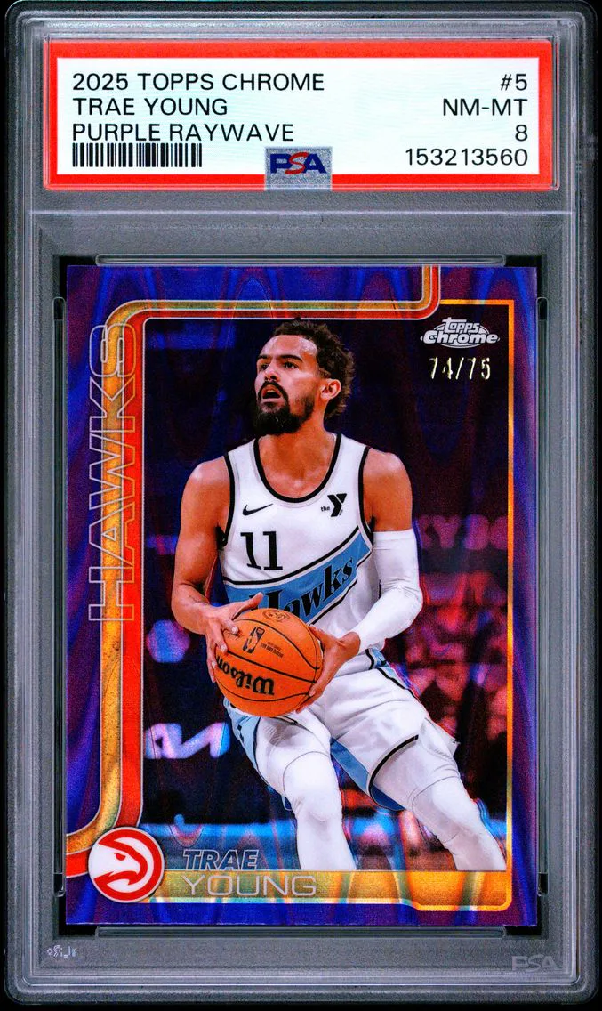 2025 #5 Trae Young PSA 8 Topps Chrome