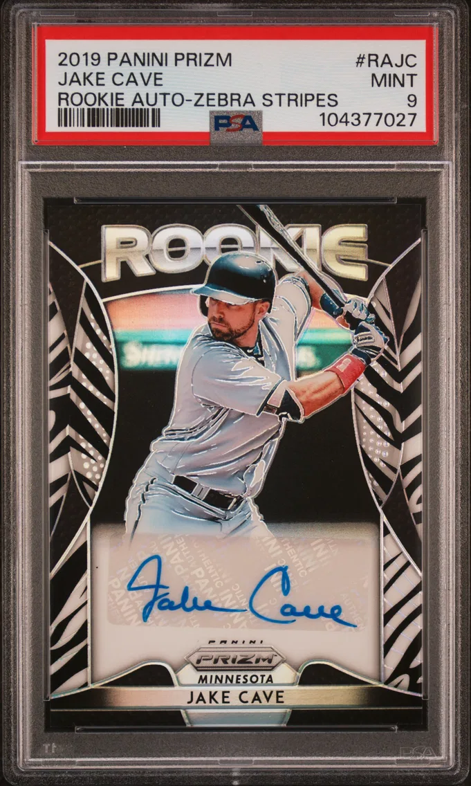 2019 #RAJC Jake Cave PSA 9 Panini Prizm Rookie Autographs