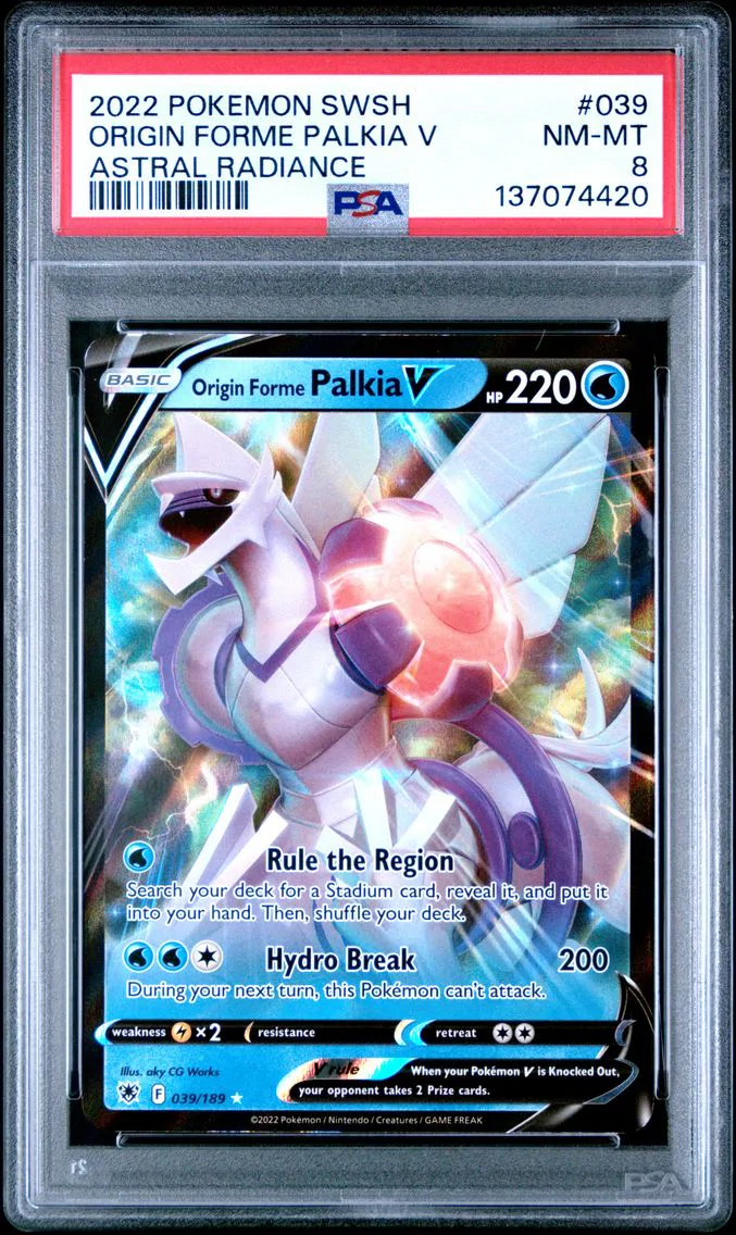 2022 #039 Origin Forme Palkia V PSA 8 Sword & Shield Astral Radiance