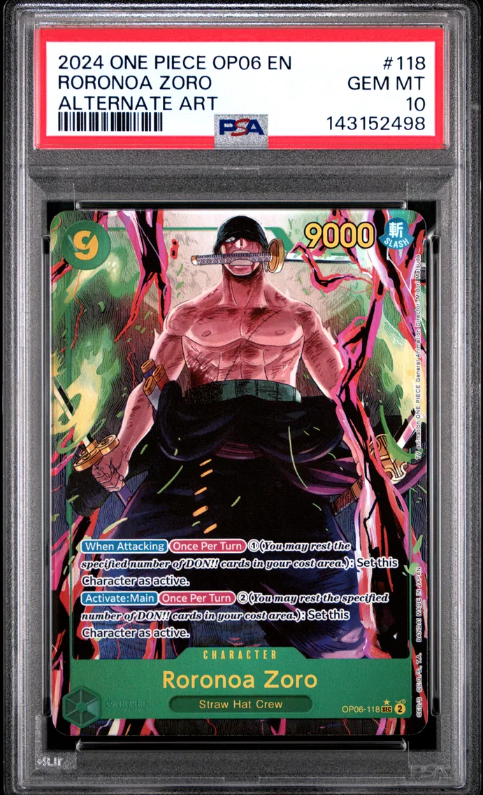 2024 #118 Roronoa Zoro PSA 10 One Piece OP06-Wings of the Captain