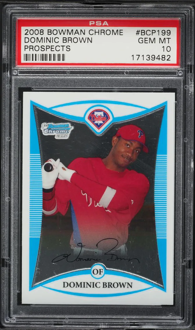 2008 #BCP199 Dominic Brown PSA 10 Bowman Chrome Prospects Baseball