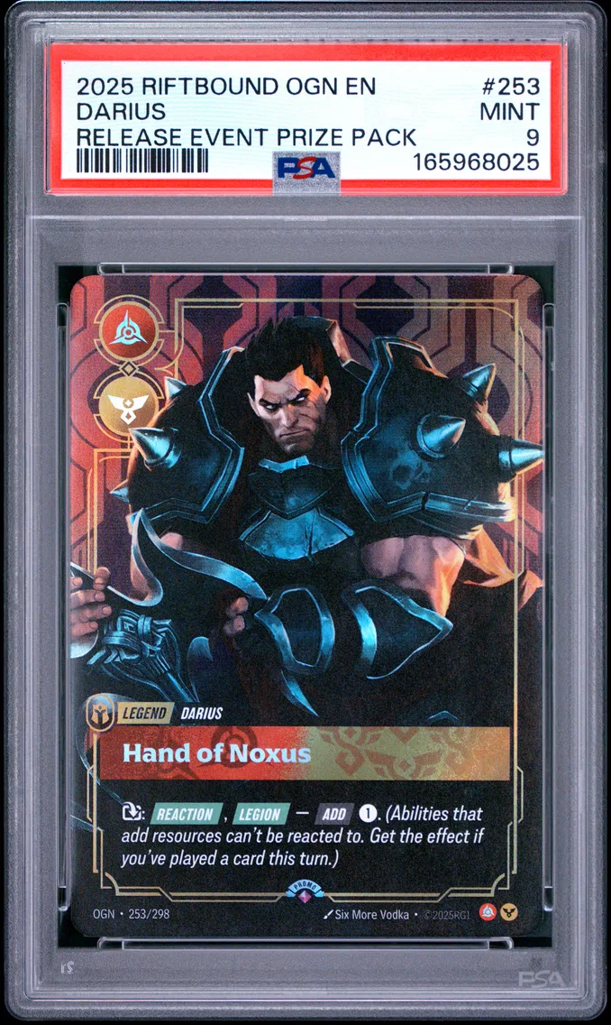 2025 #253 Darius - Hand of Noxus PSA 9 Riftbound: League of Legends Ogn-Origins