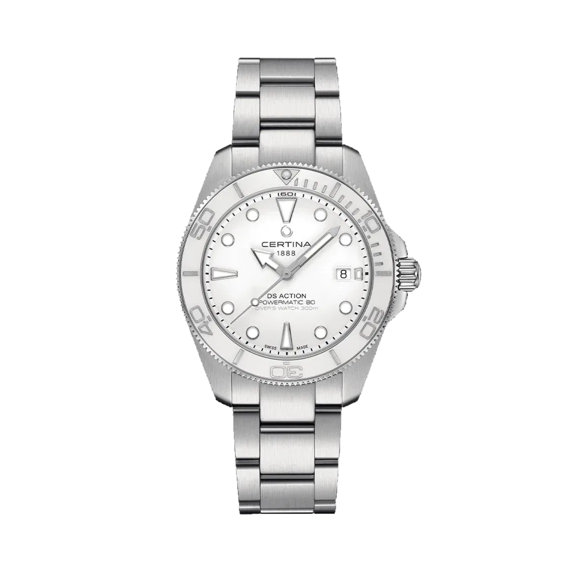 Certina DS Action Diver "New DS Concept Extreme Shock Resistance" 40.5mm - White on Bracelet