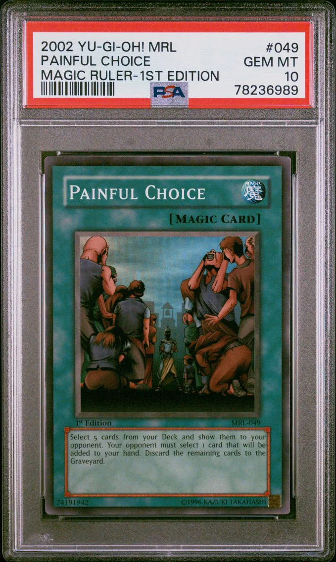 2002 #049 Painful Choice 1st Edition PSA 10 YU-GI-Oh! Mrl-Magic Ruler