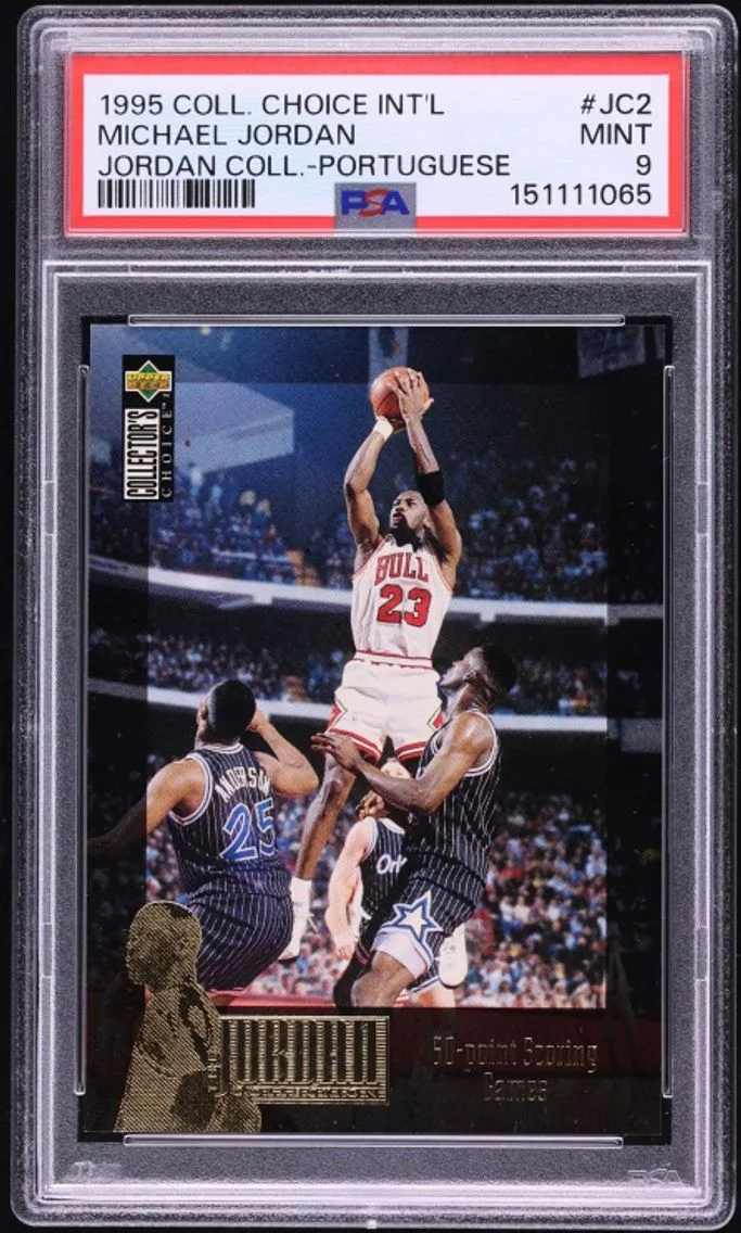 1995 Collector's Choice International Portuguese Michael Jordan #JC2 PSA 9 MINT