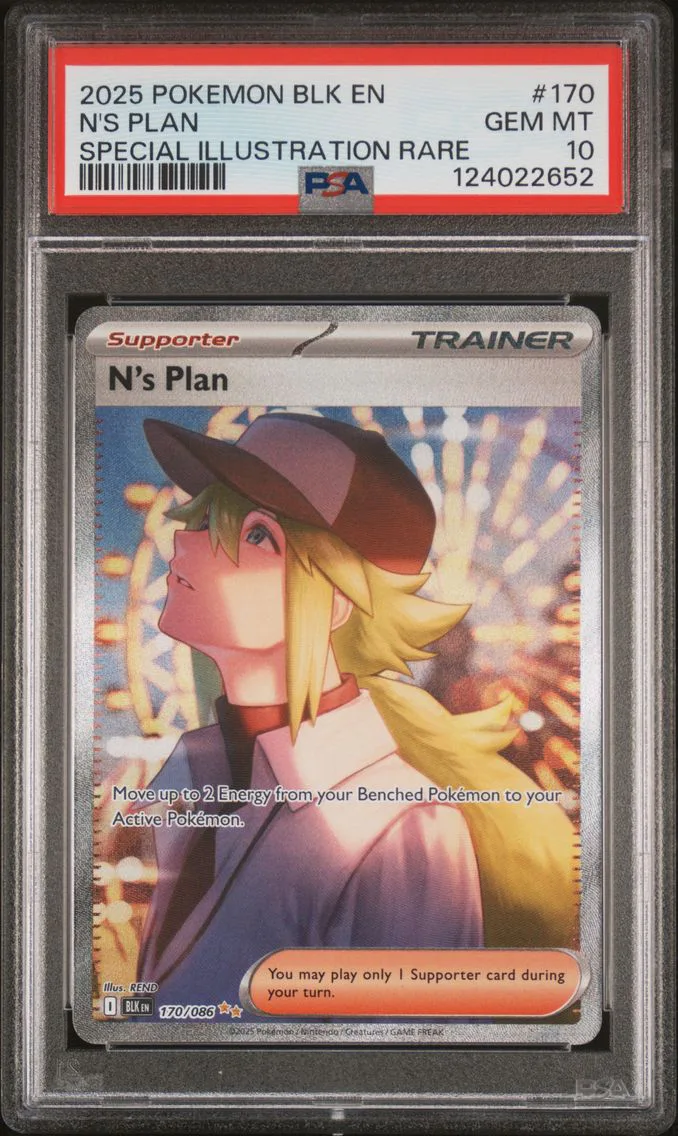 2025 Pokemon Blk EN-Black Bolt N's Plan Blk EN-Black Bolt #170 PSA 10
