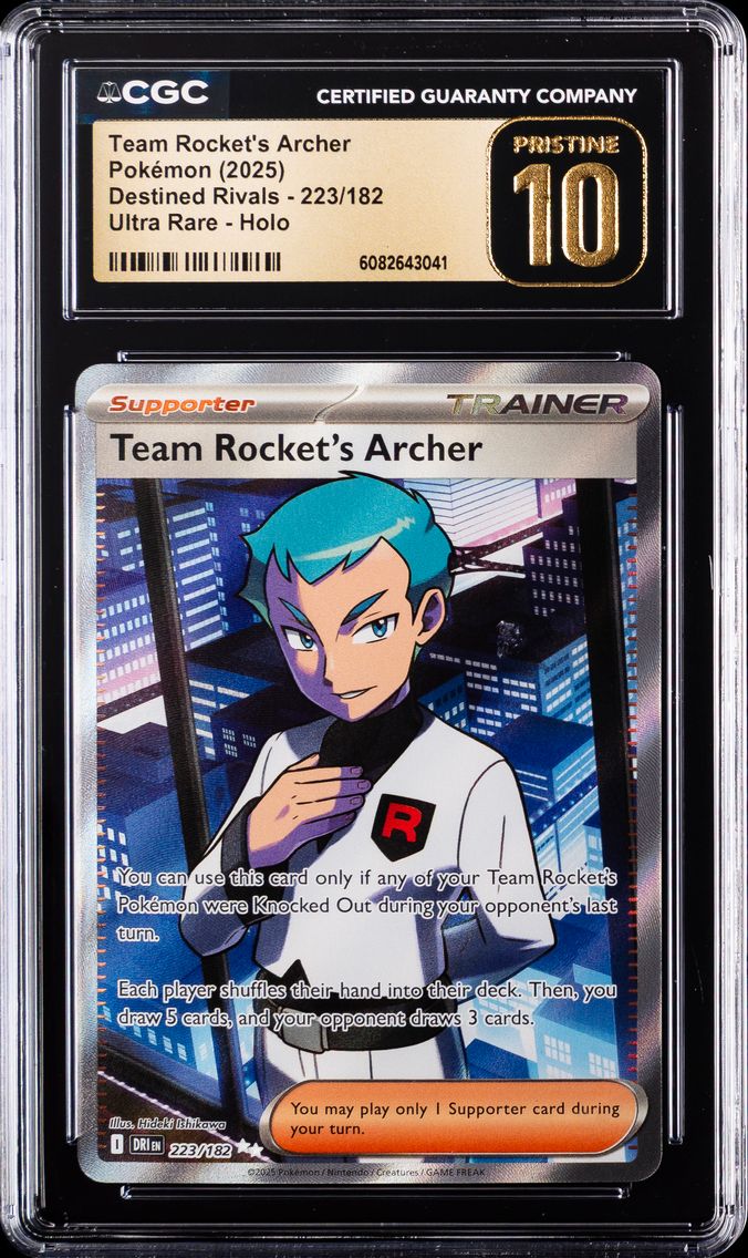 2025 #223 Team Rocket's Archer CGC 10 Pristine Dri EN-Destined Rivals Pokemon
