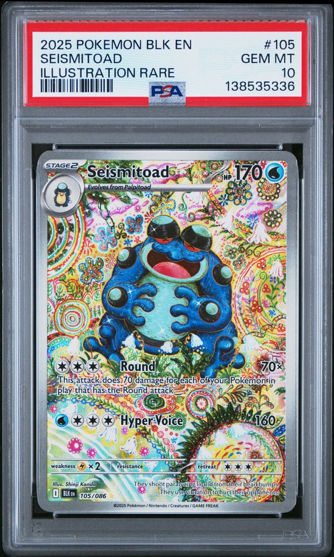 2025 #105 Seismitoad PSA 10 Blk 