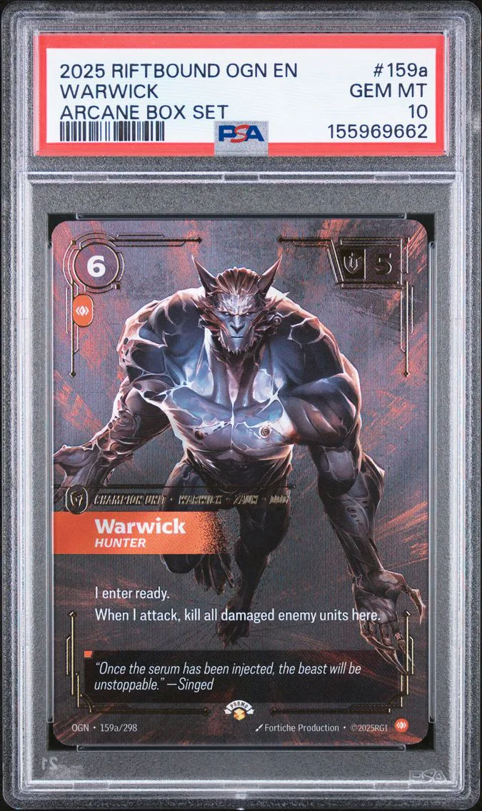 2025 #159a Warwick - Hunter PSA 10 Riftbound: League of Legends Ogn-Origins