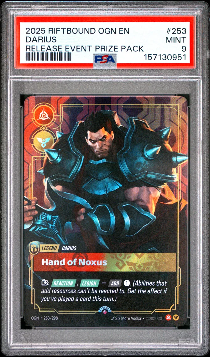 2025 #253 Darius - Hand of Noxus PSA 9 Riftbound: League of Legends Ogn-Origins