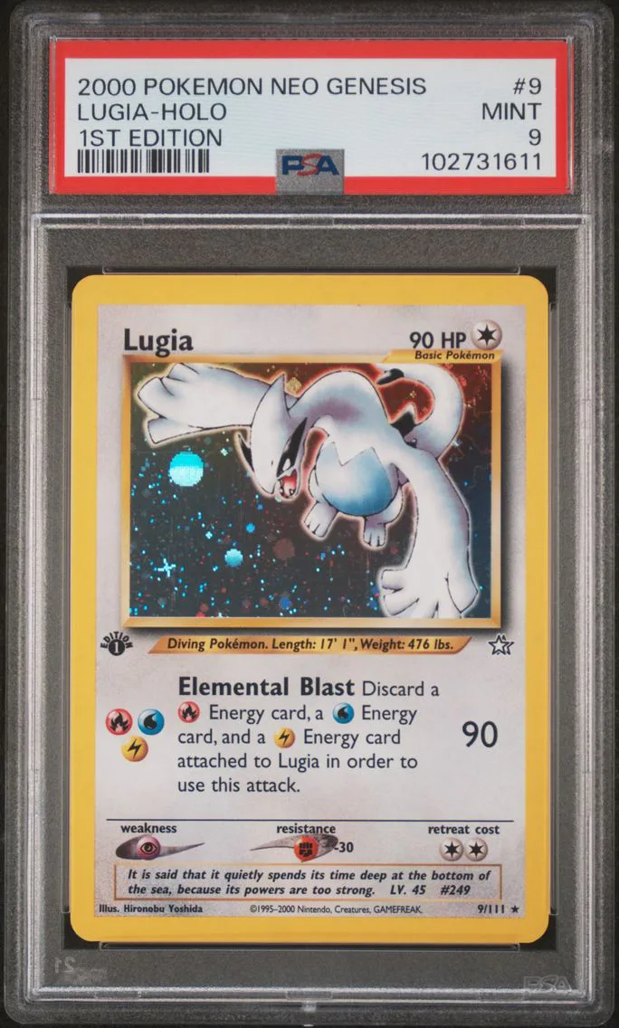 2000 #9 LUGIA-HOLO PSA 9 POKEMON NEO GENESIS 1ST EDITION