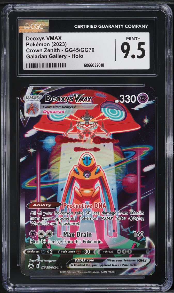 2023 #GG45 Full Art/Deoxys Vmax CGC 9.5 Sword and Shield Crown Zenith Pokemon