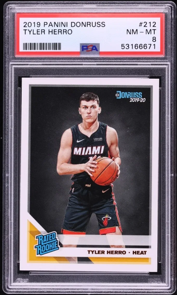 2019 #212 Donruss Basketball Tyler Herro ROOKIE NM-MT PSA 8