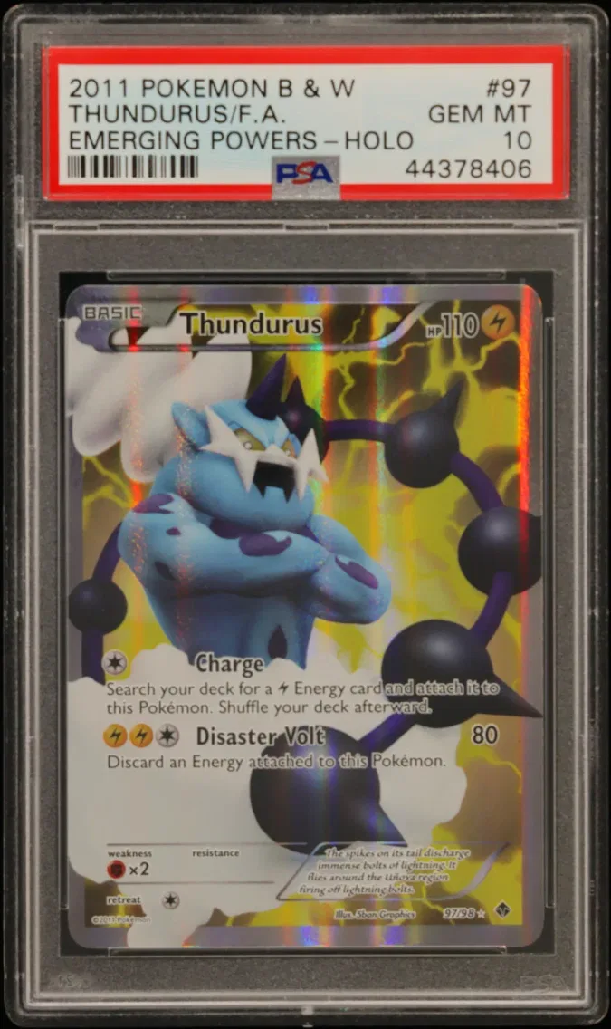 2011 #97 Full Art/Thundurus PSA 10 Black & White Emerging Powers