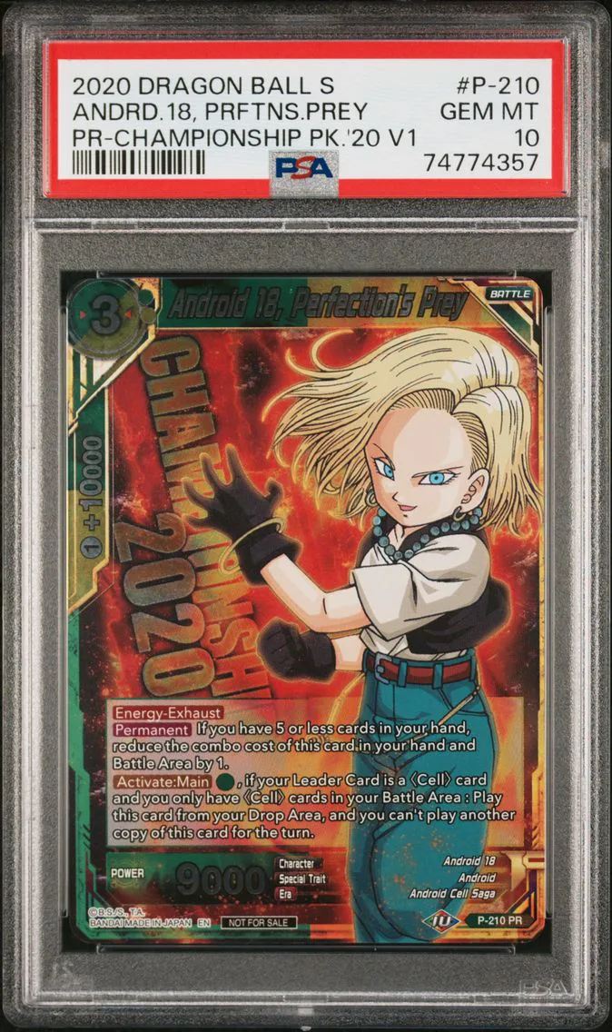 2020 #P-210 Android 18, Perfection's Prey PSA 10 Dragon Ball Super Promos