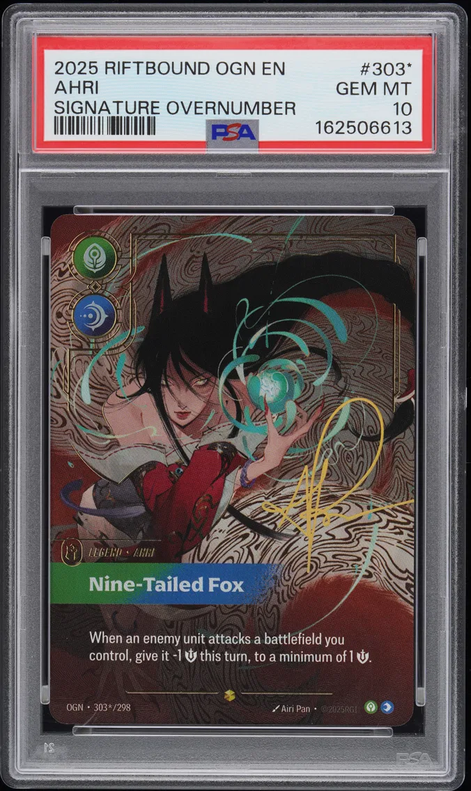 2025 #303* Ahri - Nine-Tailed Fox PSA 10 Riftbound: League of Legends Ogn-Origins