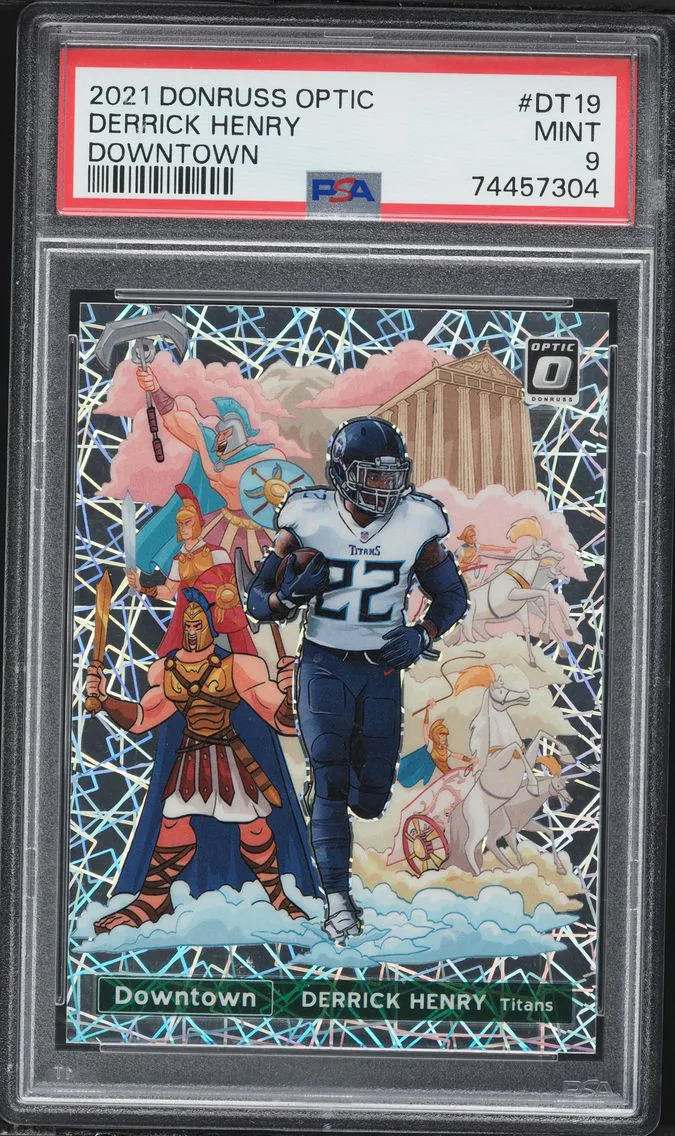 2021 #DT19 Derrick Henry PSA 9 Panini Donruss Optic Downtown Football