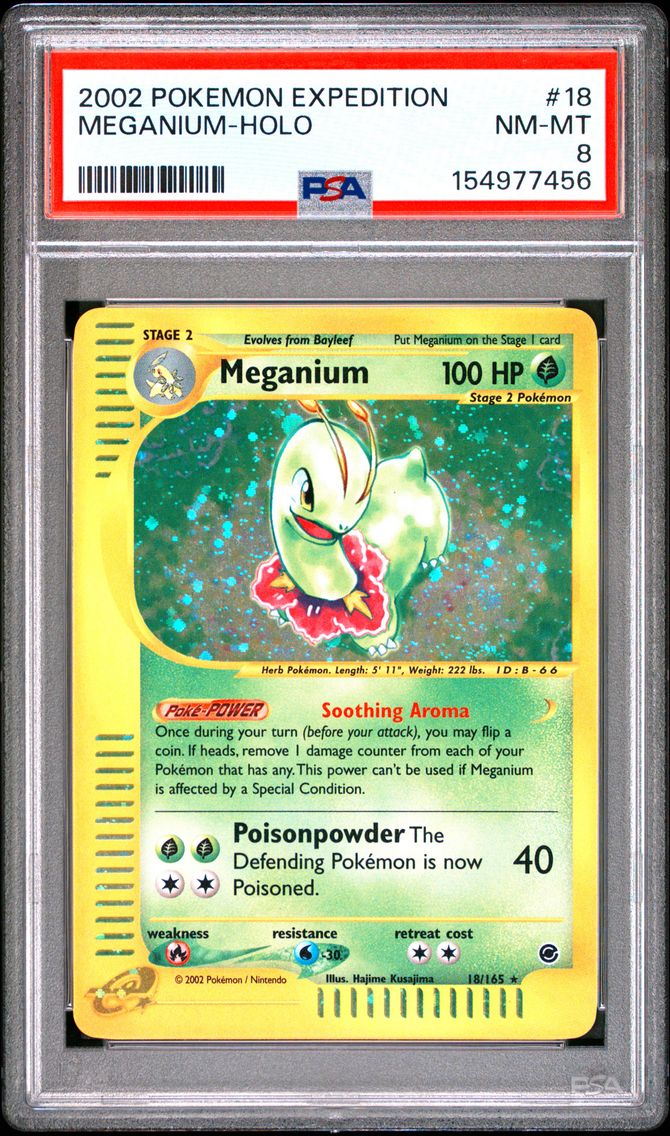 2002 #18 Meganium-Holo PSA 8 Exp