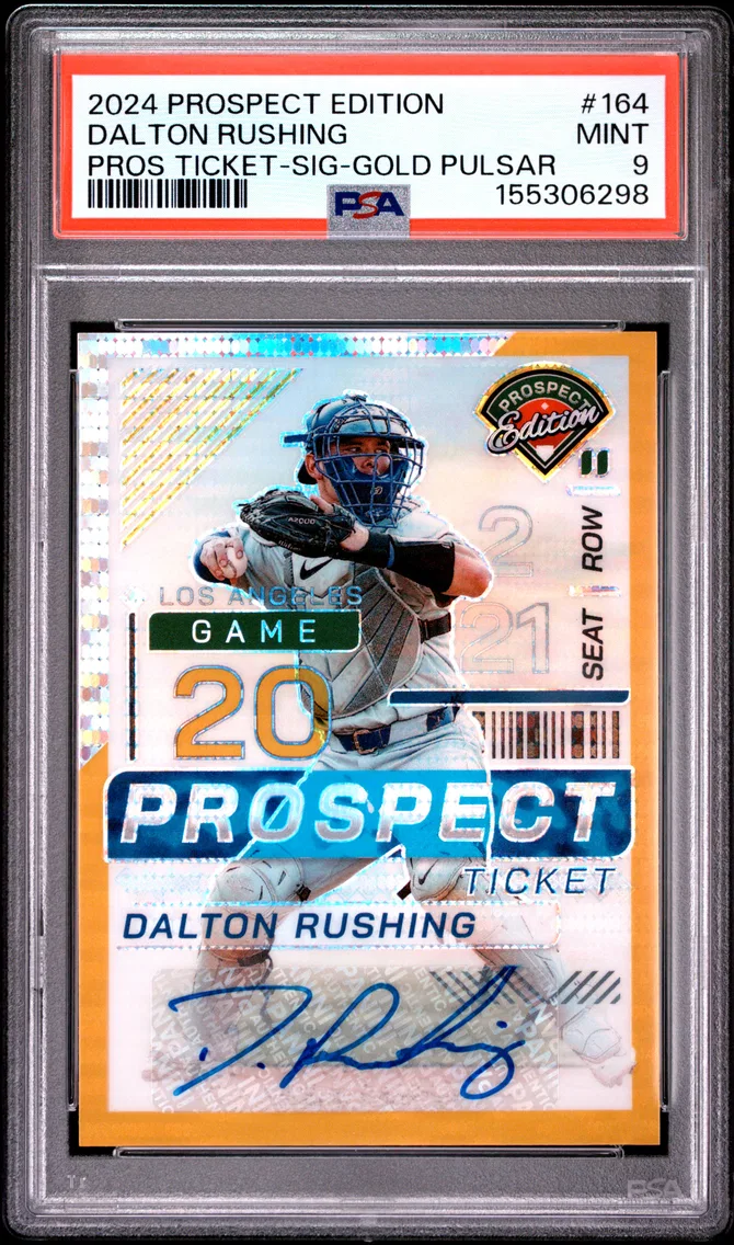 2024 #164 Dalton Rushing PSA 9 Panini Prospect Edition Prospect Ticket