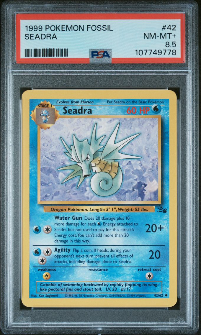 1999 #42 Seadra PSA 8.5 Fossil