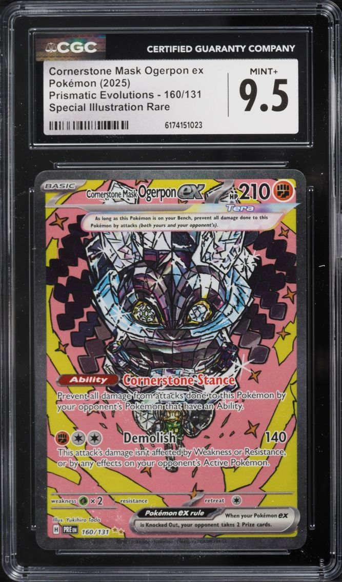 2025 #160 Cornerstone Mask Ogerpon ex CGC 9.5 Pokemon SV Prismatic Evolutions SIR