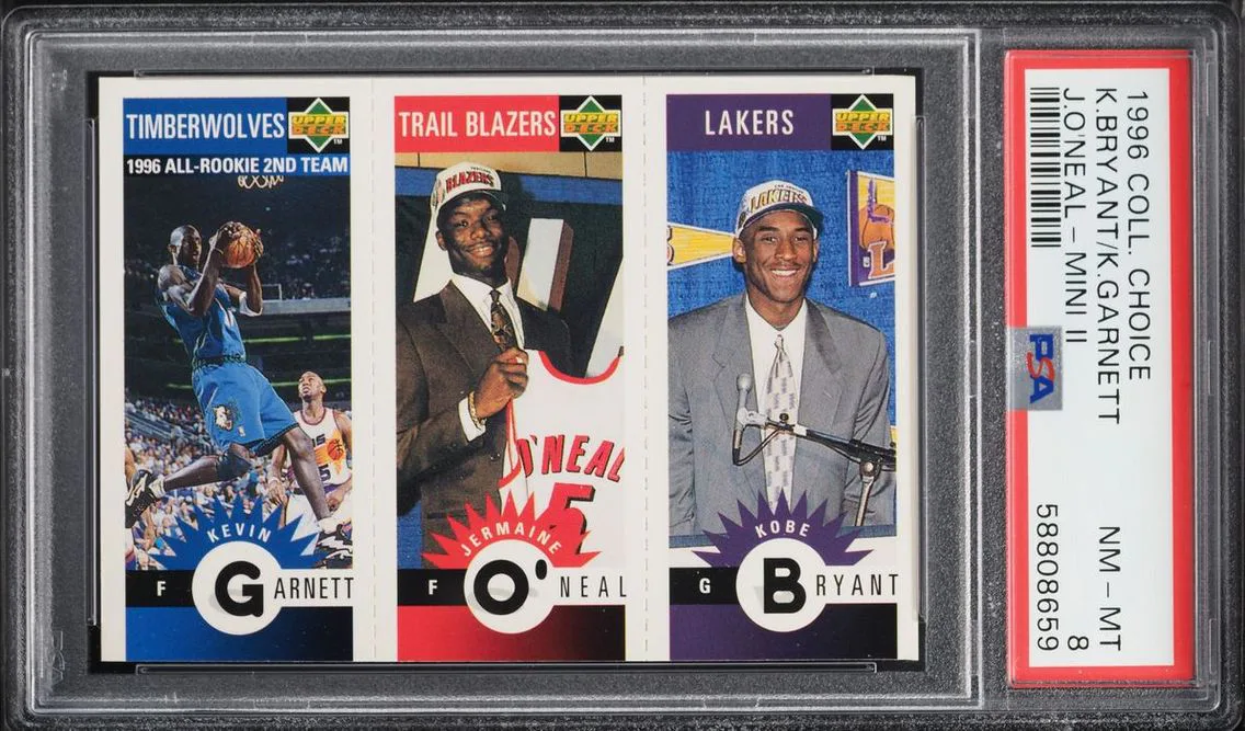 1996 PSA 8 Collector's Choice Mini II Kevin Garnett Jermaine O'Neal Kobe Bryant ROOKIE