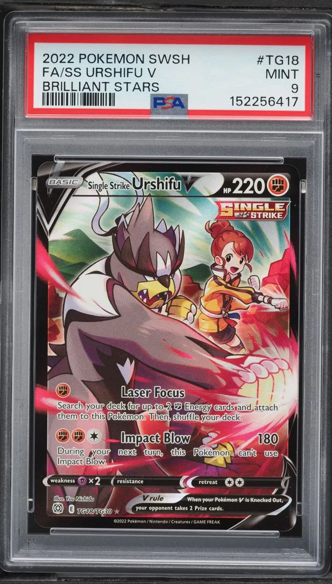2022 Pokemon Sword & Shield Brilliant Stars CHR Urshifu V #TG18 PSA 9 MINT