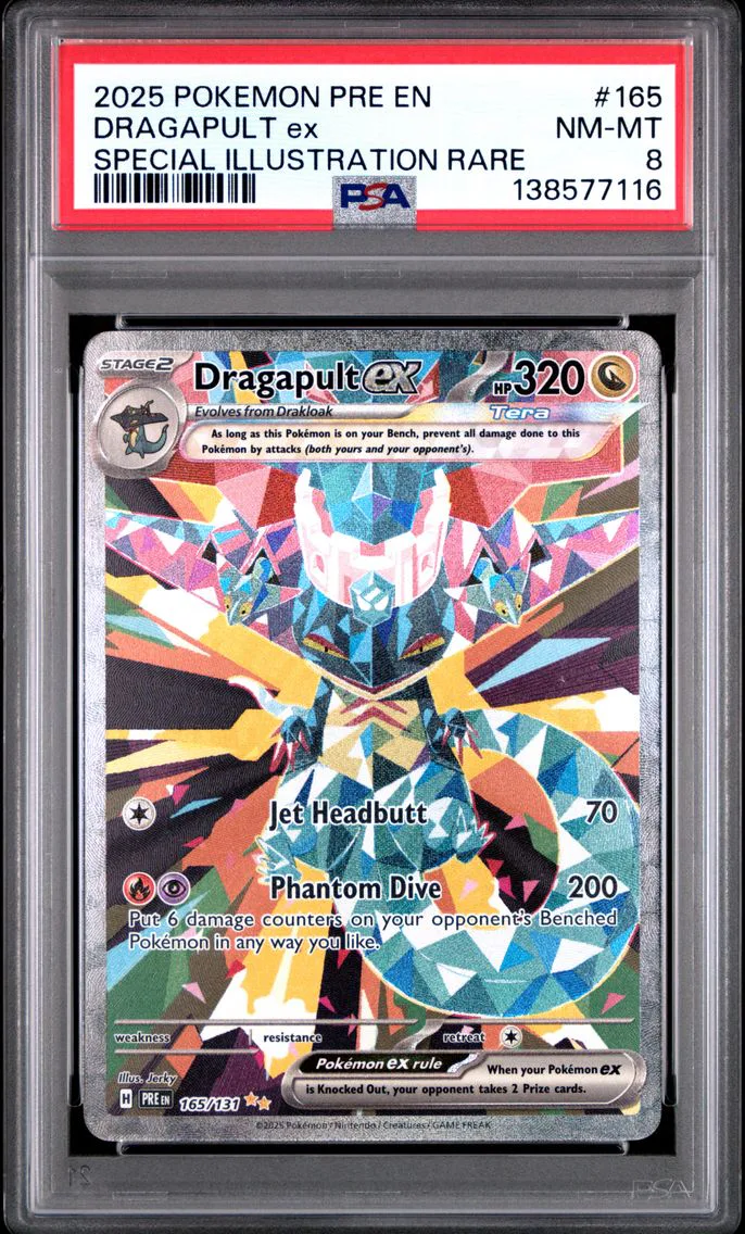 2025 #165 Dragapult EX PSA 8 Pre EN-Prismatic Evolutions Pokemon