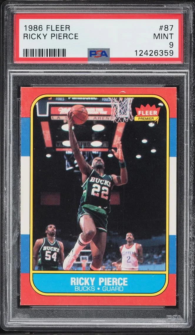 1986 Fleer Basketball Ricky Pierce #87 PSA 9 MINT