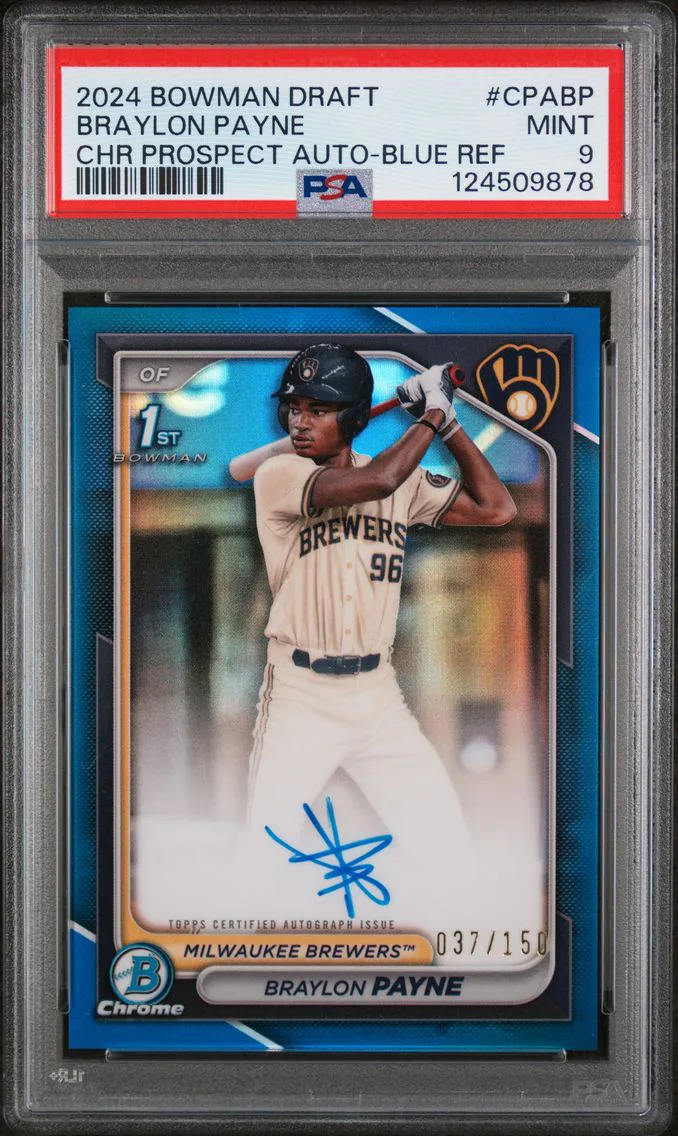 2024 #CPABP BRAYLON PAYNE PSA 9 Bowman Draft Chrome Prospect Autographs