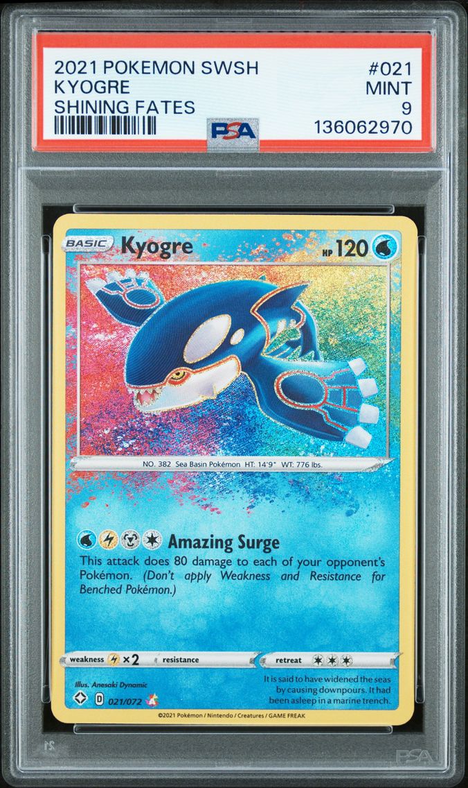 2021 #021 Kyogre PSA 9 Sword & Shield Shining Fates