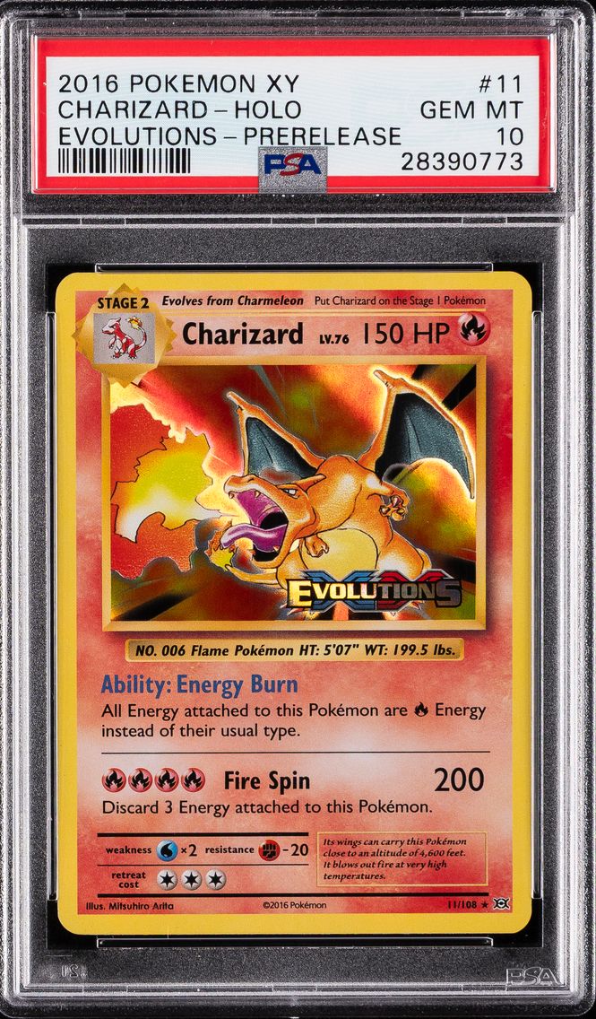 2016 #11 Charizard-Holo PSA 10 XY Evolutions Pokemon