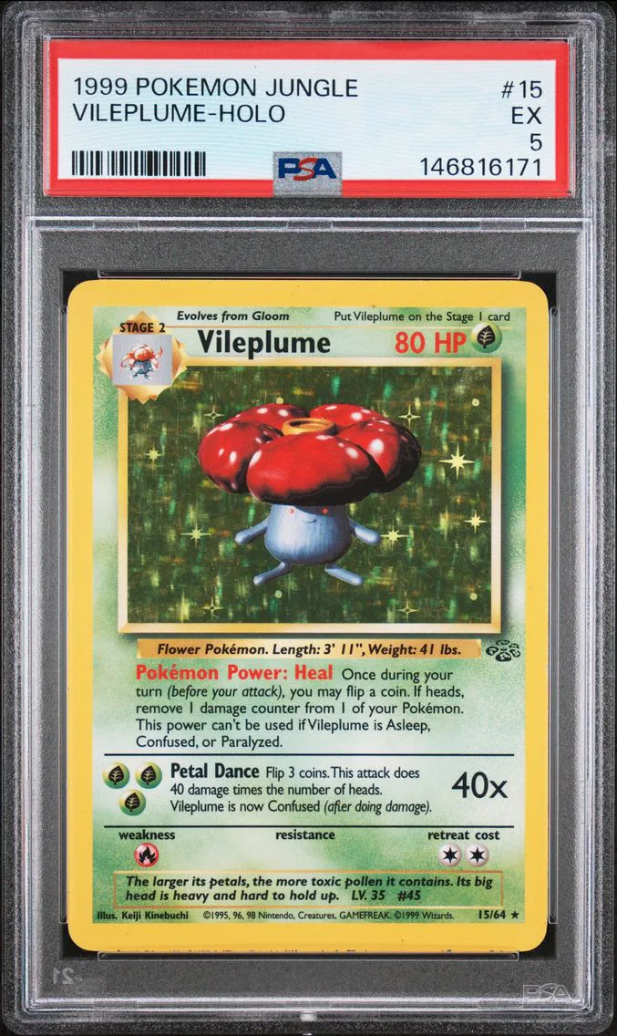 1999 #15 Vileplume-Holo PSA 5 Jungle