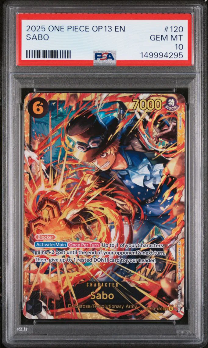 2025 #120 Sabo PSA 10 One Piece OP13-Carrying on His Will