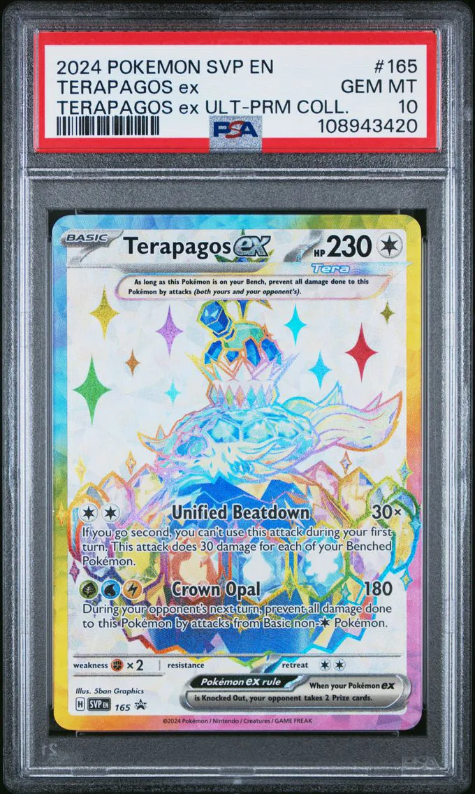 2024 #165 Terapagos EX PSA 10 Svp EN-SV Black Star Promo Pokemon