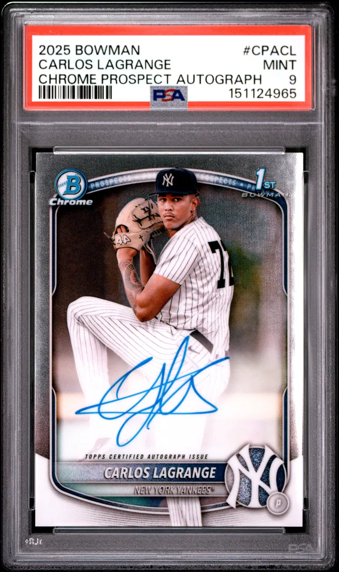 2025 #CPACL Carlos Lagrange PSA 9 Bowman Chrome Prospect Autographs